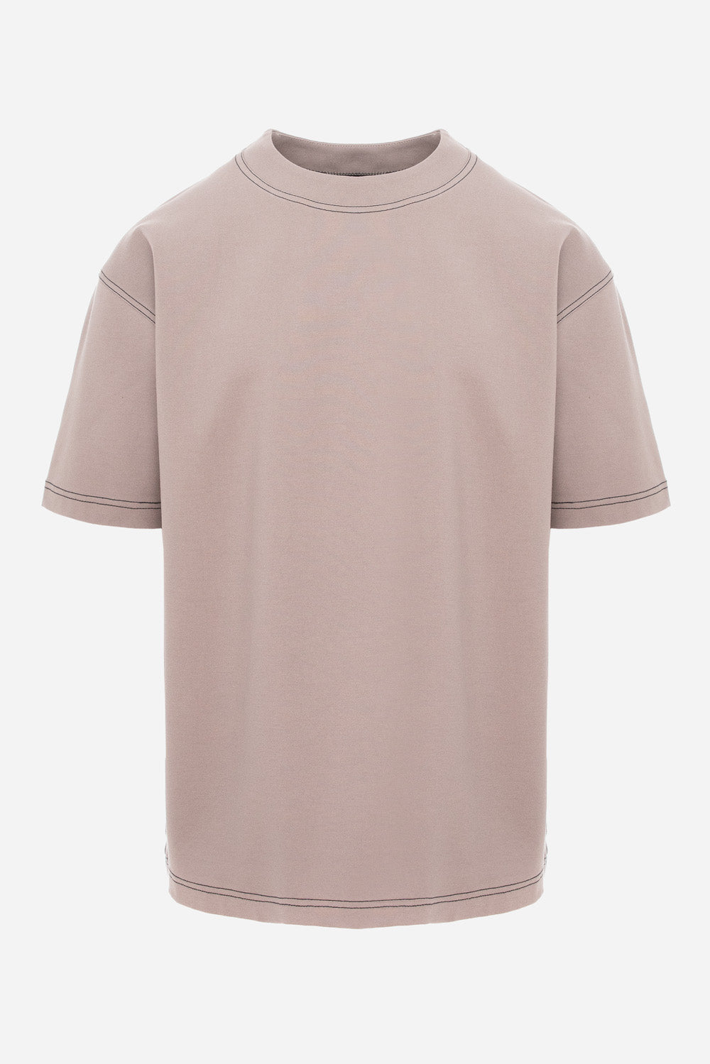 Khan Beige T-shirt with decorative stitching
