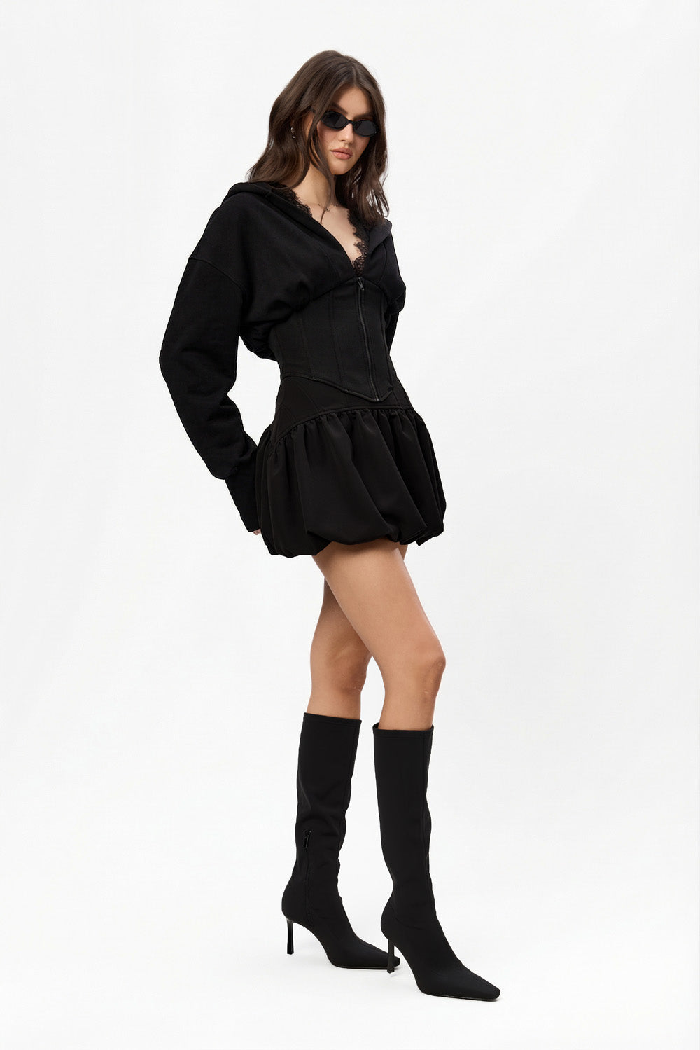 Karol v2 lace black Hoodie with corset