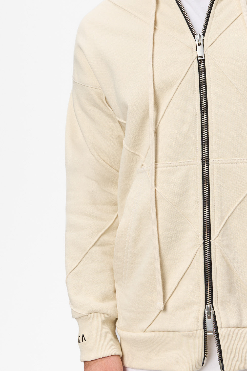 Czarna bluza z kapturem Crudo z niedokończonymi krawędziami