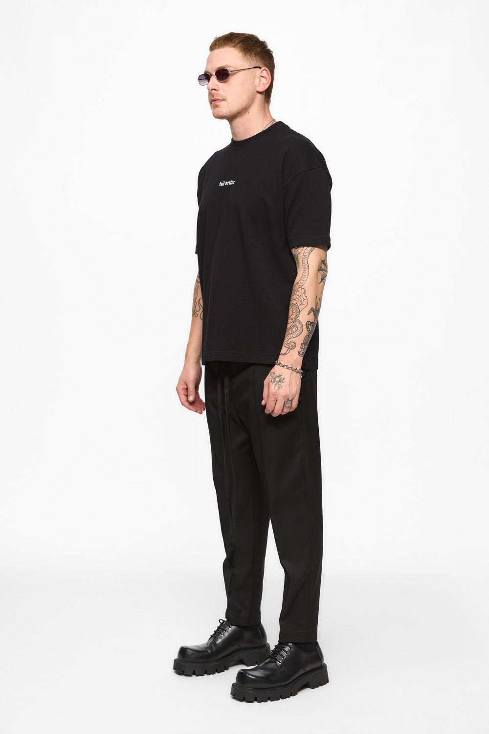 Fail Fail  Printed and embroidered  Black T-Shirt