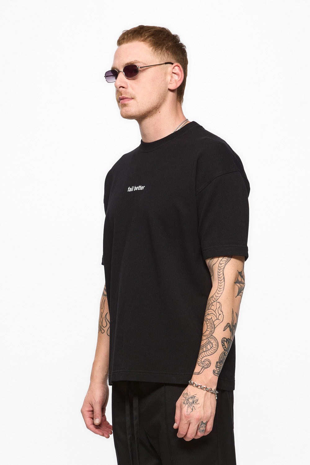 Fail Fail  Printed and embroidered  Black T-Shirt