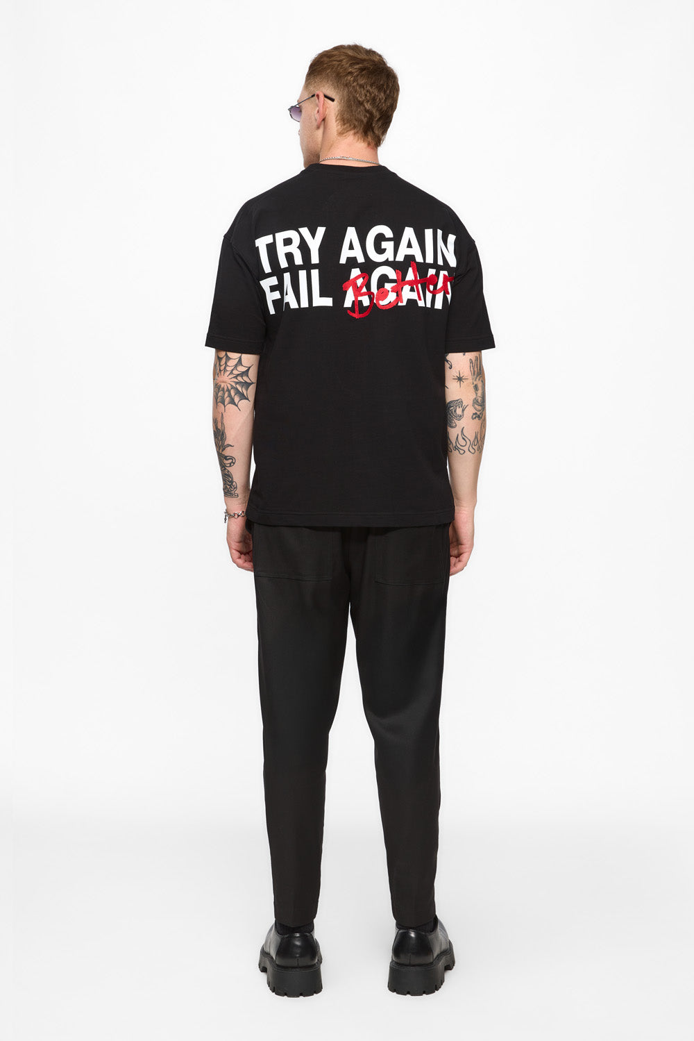 Fail Fail  Printed and embroidered  Black T-Shirt