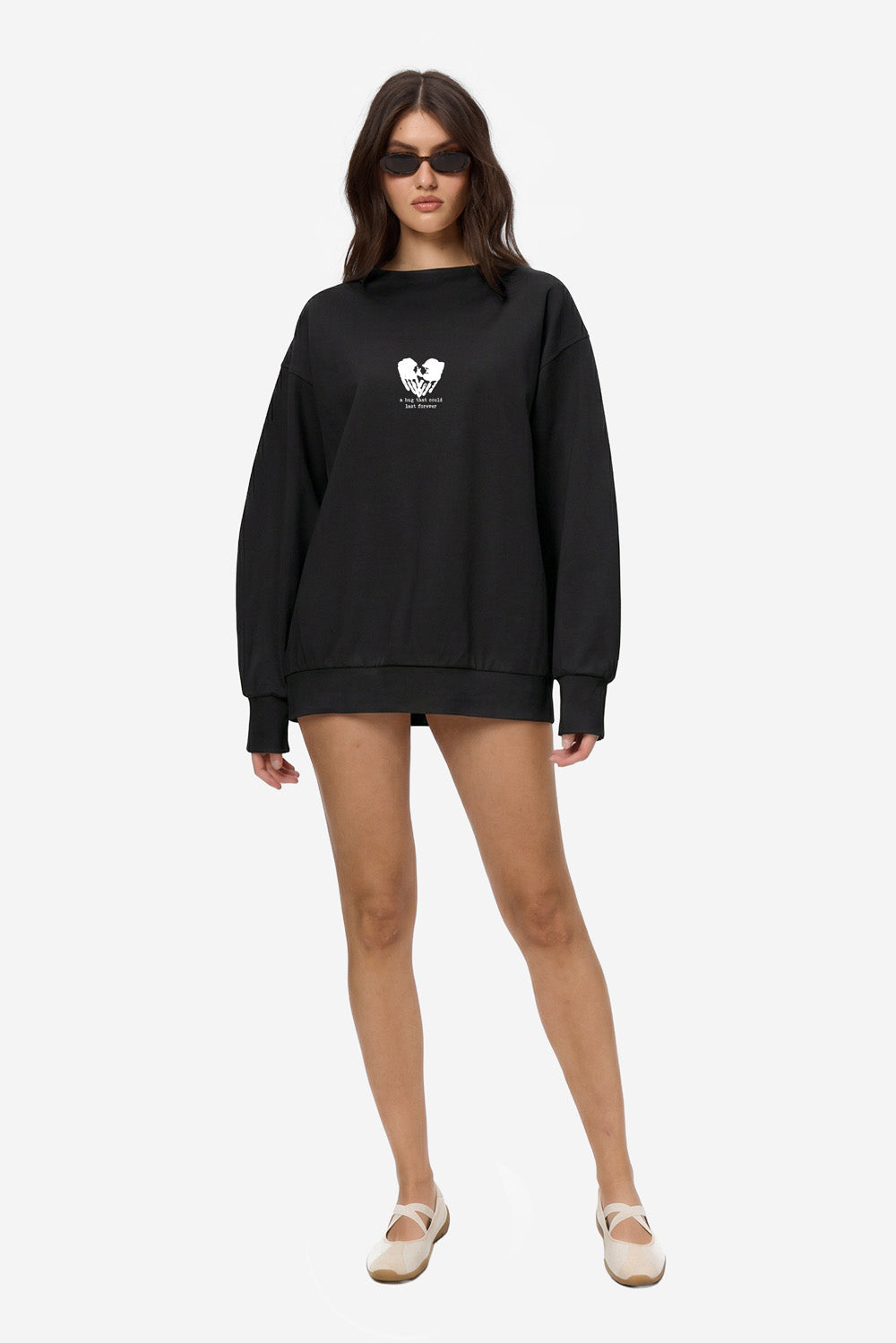 Valentines Printed Black Sweater