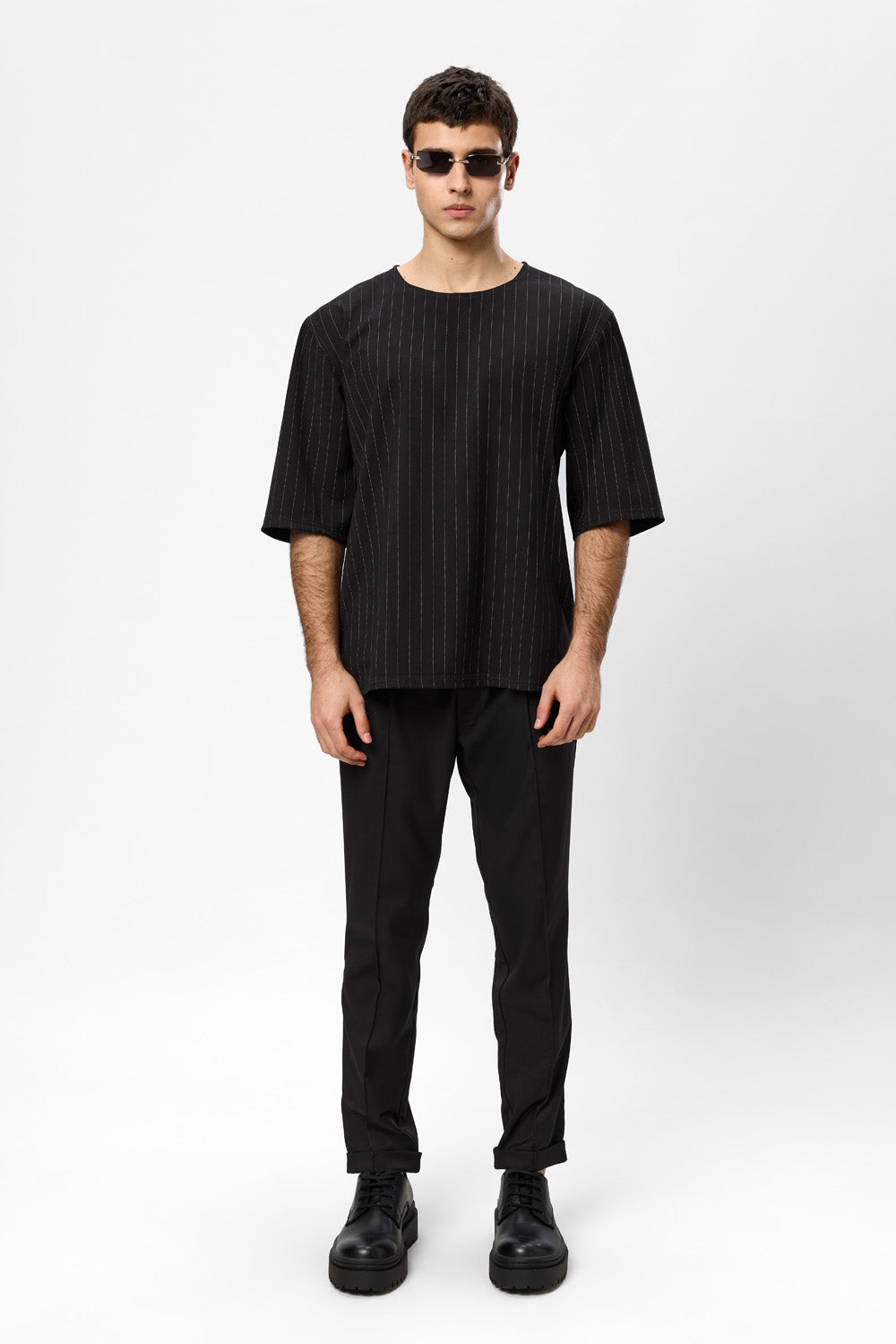 Thom striped black cloth T-shirt