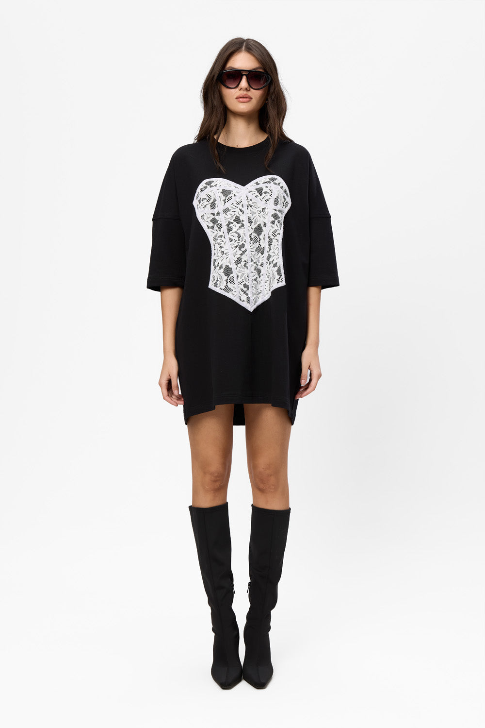 Silhouette Stitched Corset Black Dress