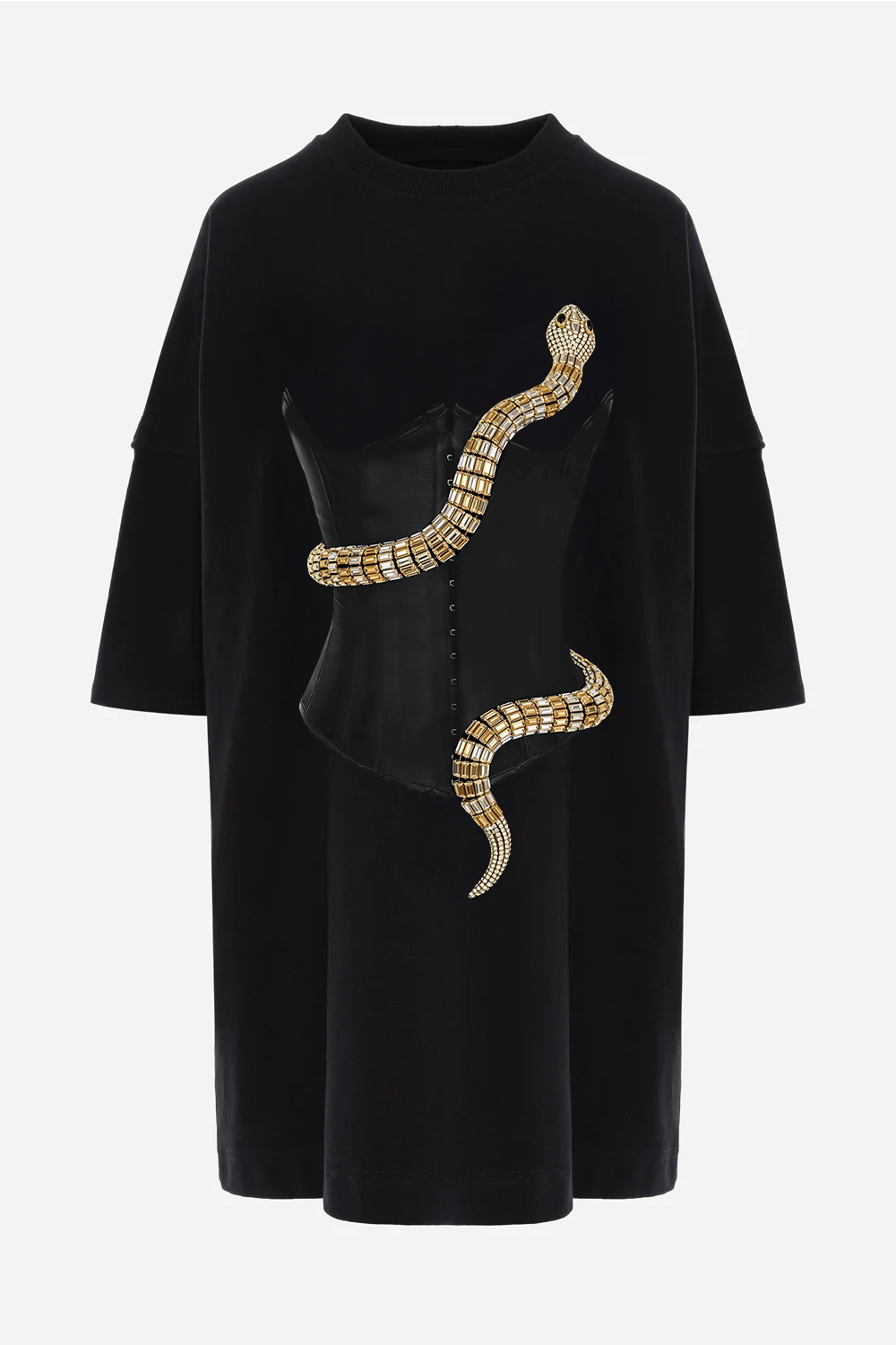 Sukienka T-shirt Bandana z nadrukiem gorsetu