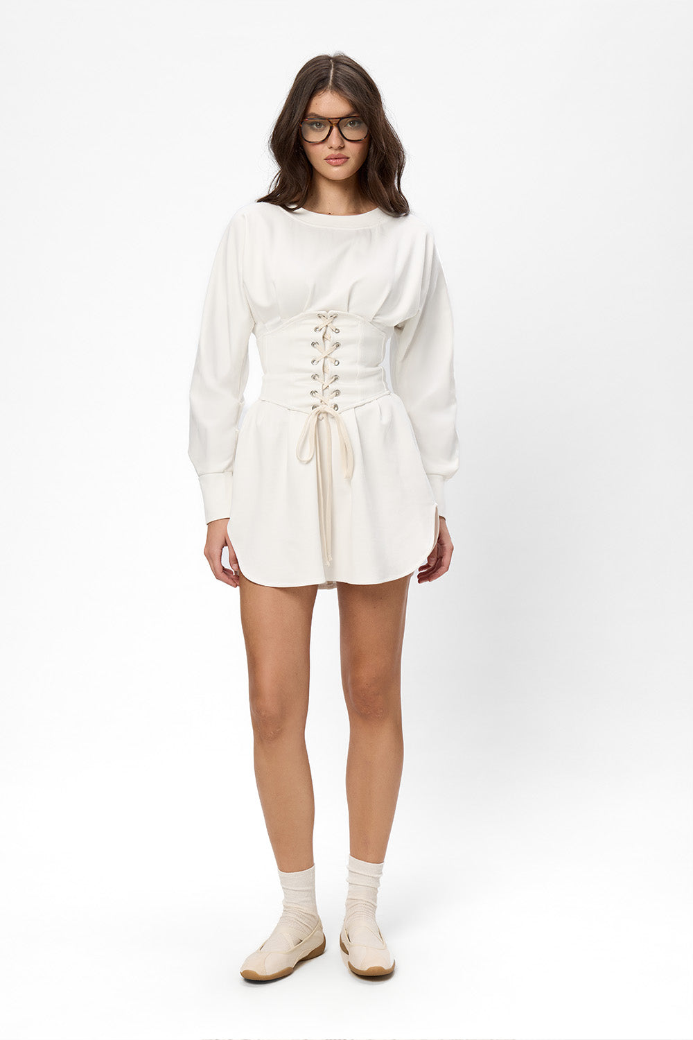 Czarna bluza z kapturem Karol z gorsetem