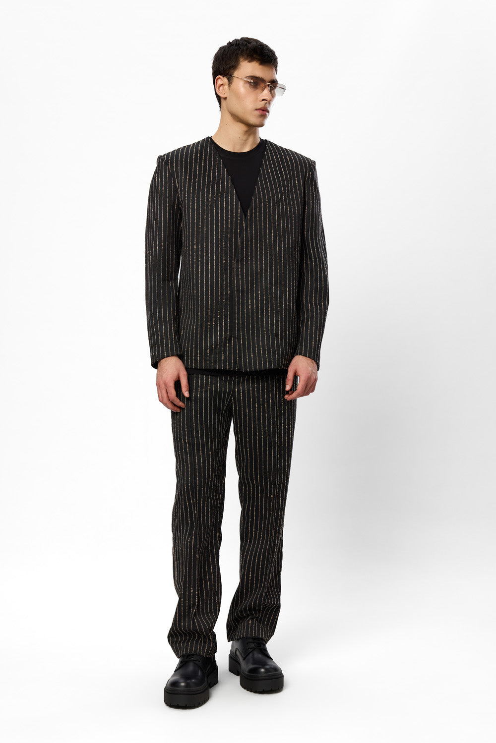 247 Black Striped Blazer