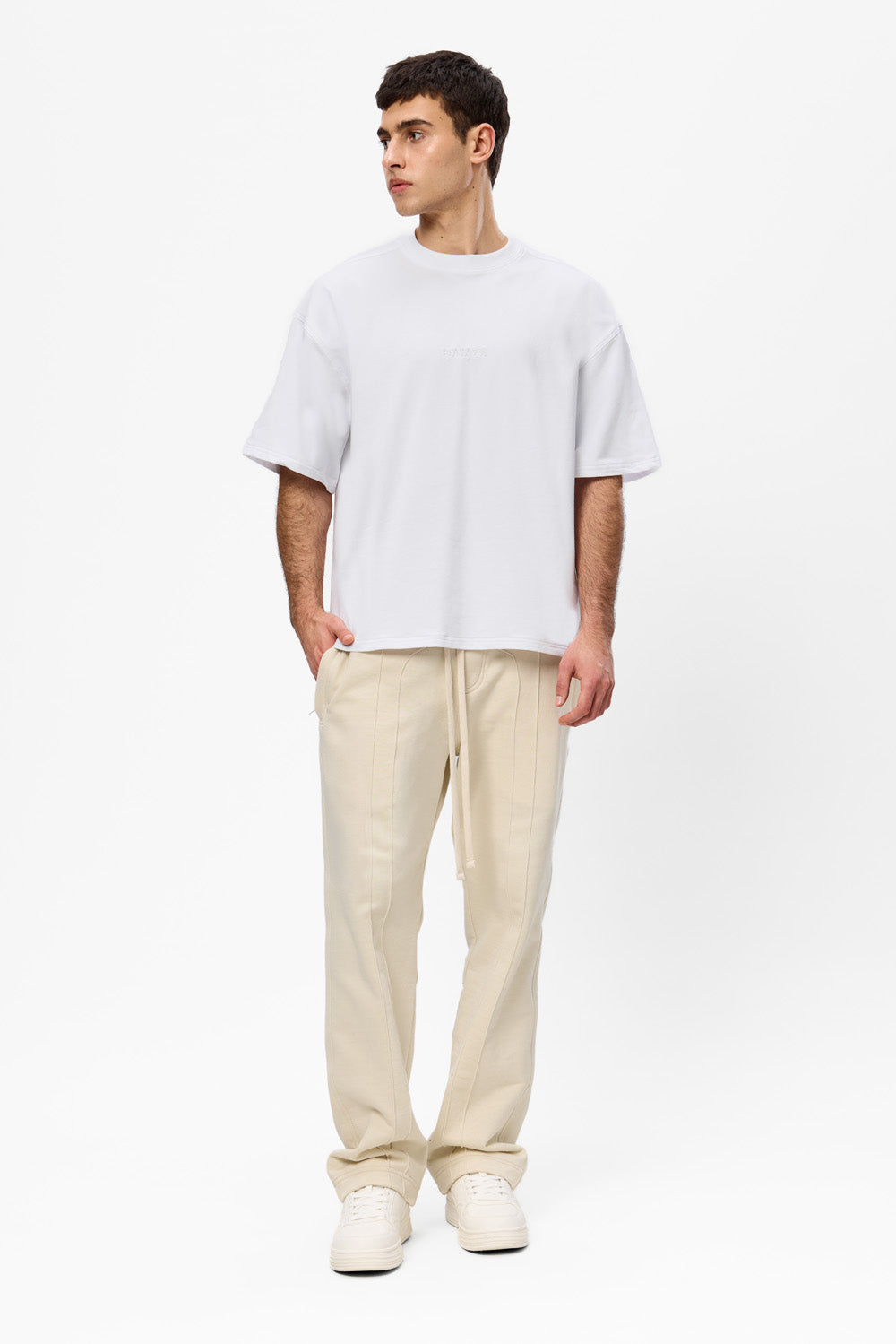 247 V2 Vanilla Cotton Pants with decorative stitches