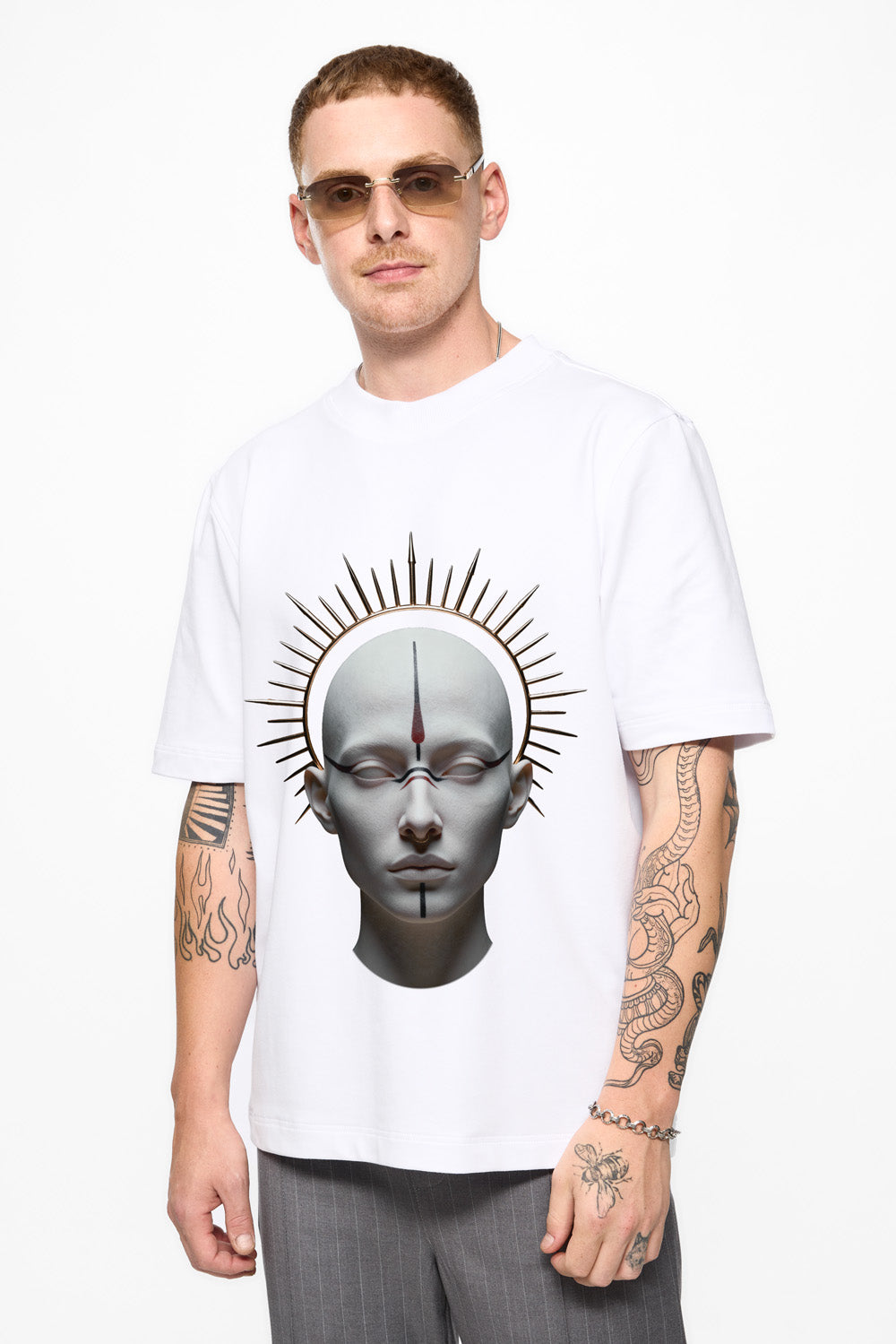 Monarh  Printed White T-Shirt