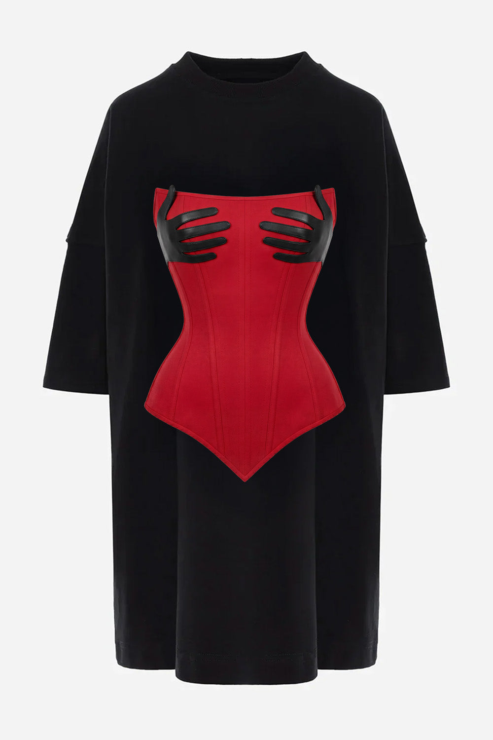 Noir V2 printed Black Dress