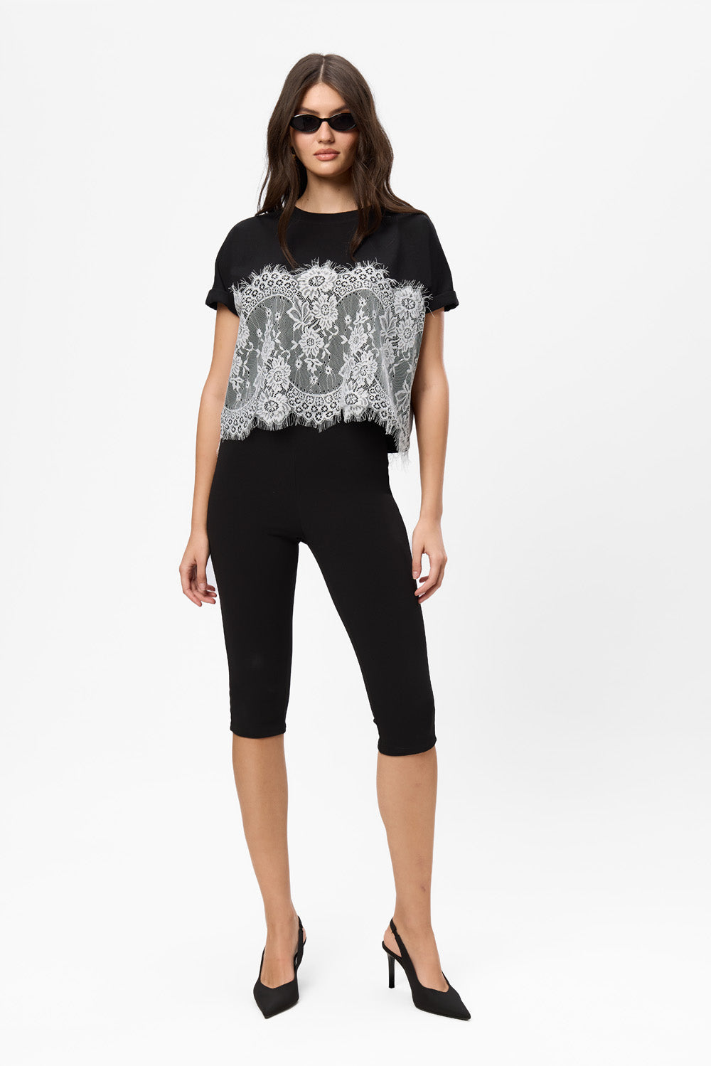 Muse V2 Black T-Shirt with sheer lace