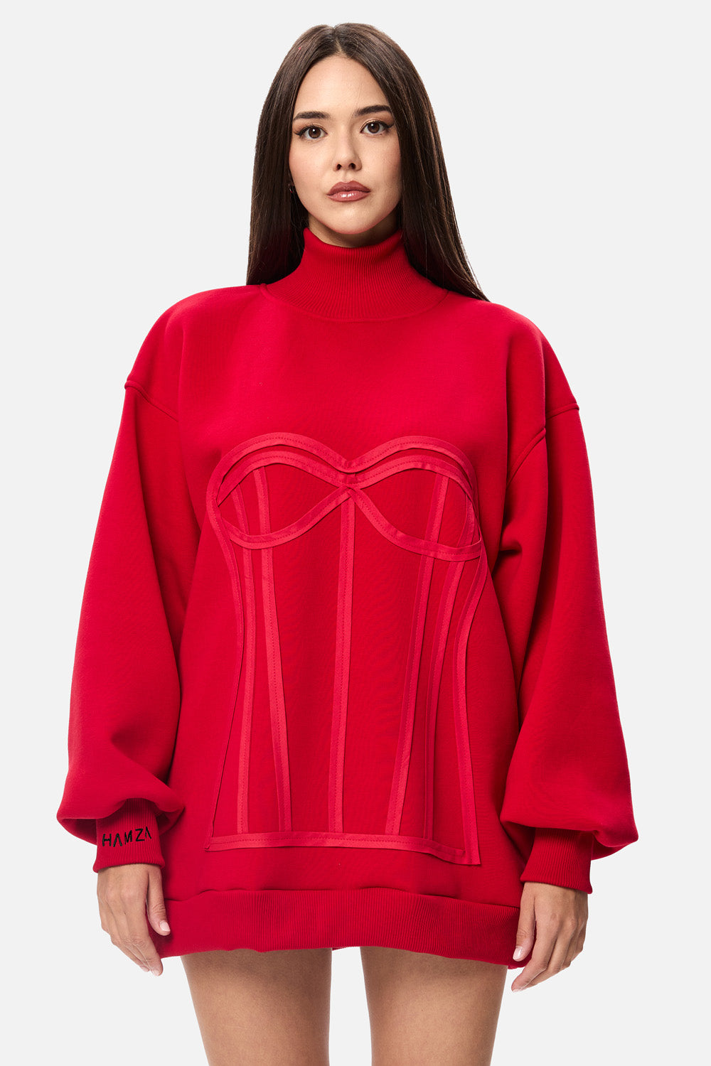 Helanca rosie Kora pentru femei, cu broderie si material atasat, confecționat din bumbac premium, ideal pentru ținute casual și streetwear.