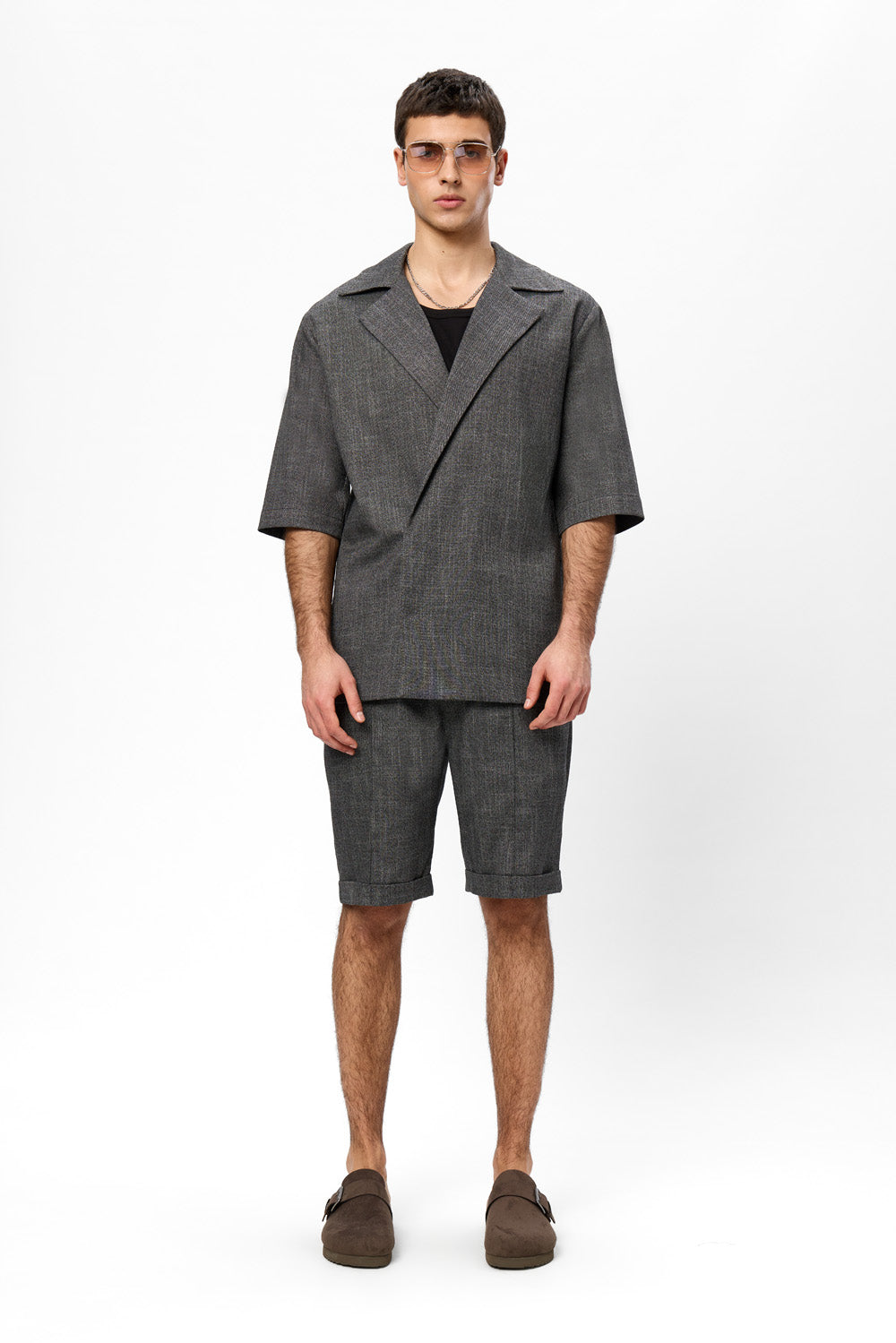 Riviera Black Melange Cloth Jacket
