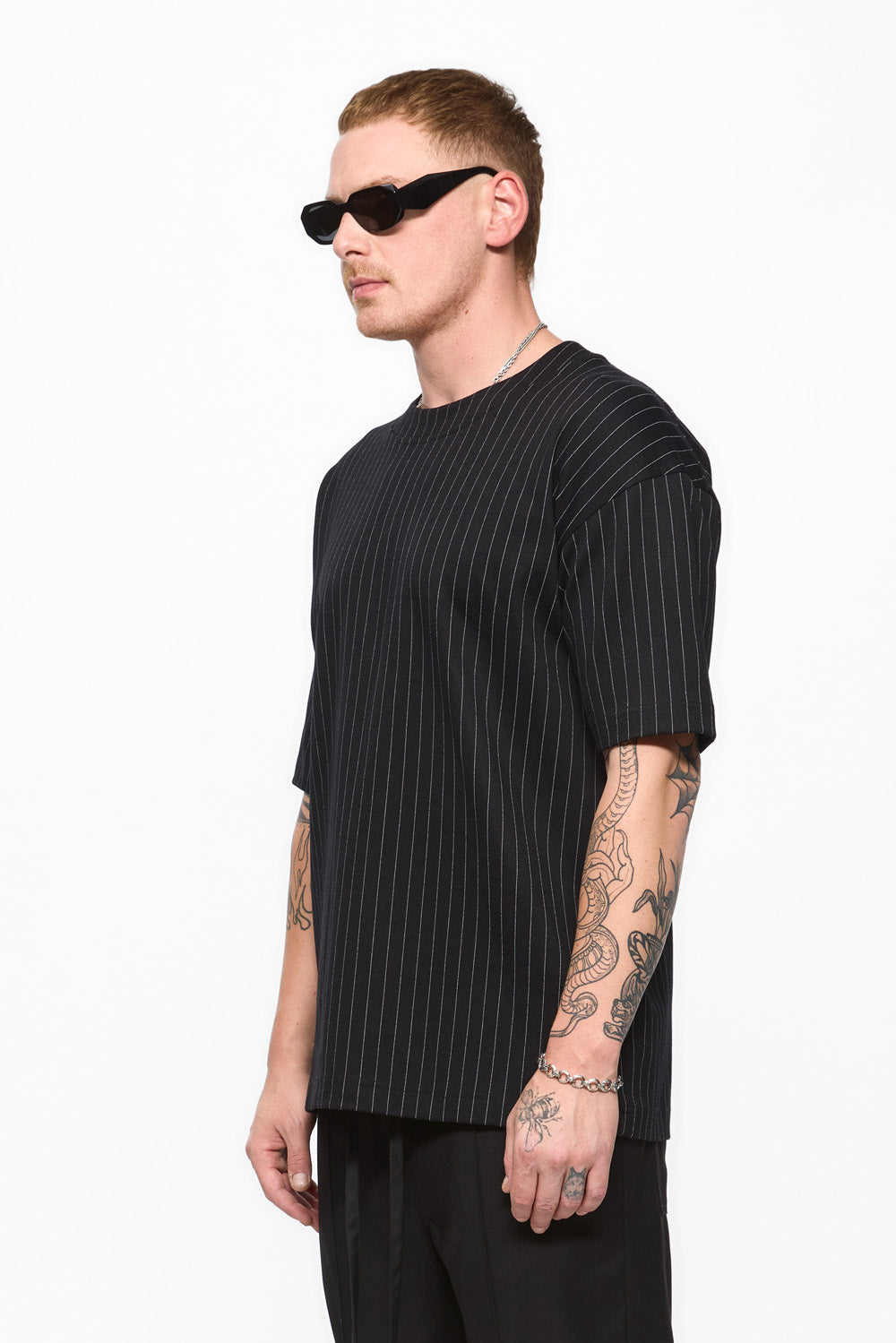 Black striped T-shirt