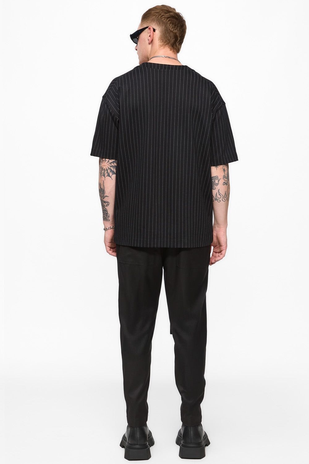 Black striped T-shirt