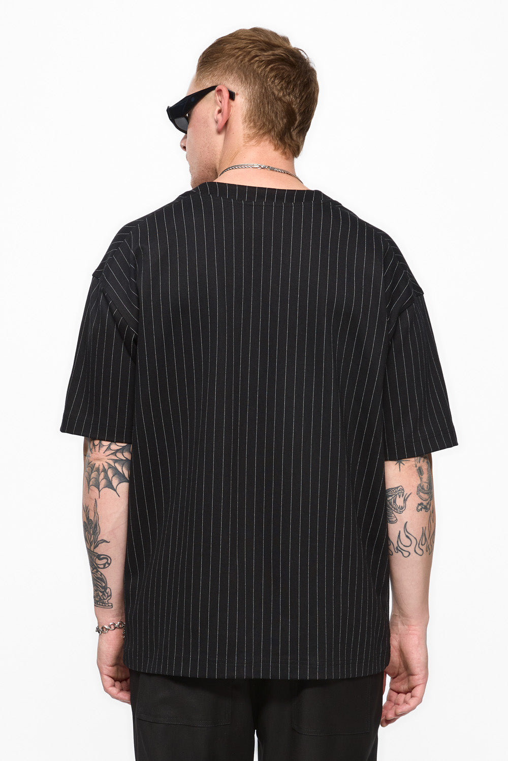 Black striped T-shirt
