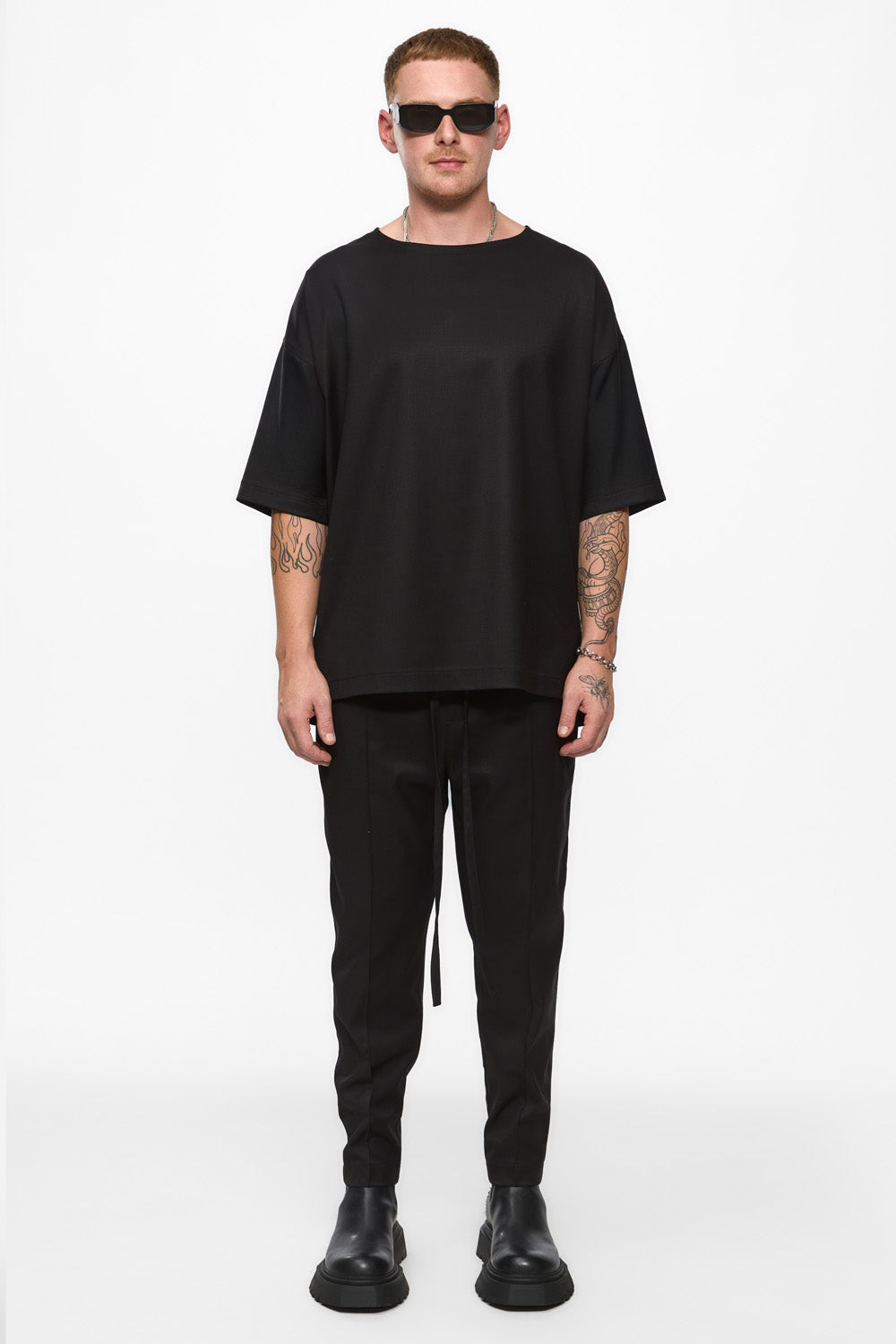 Black striped T-shirt