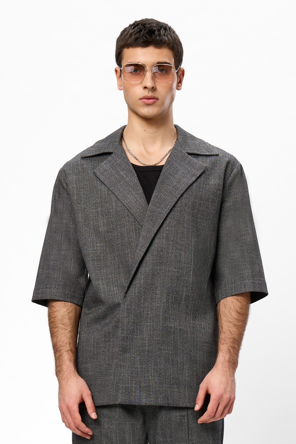 Riviera Black Melange Cloth Jacket