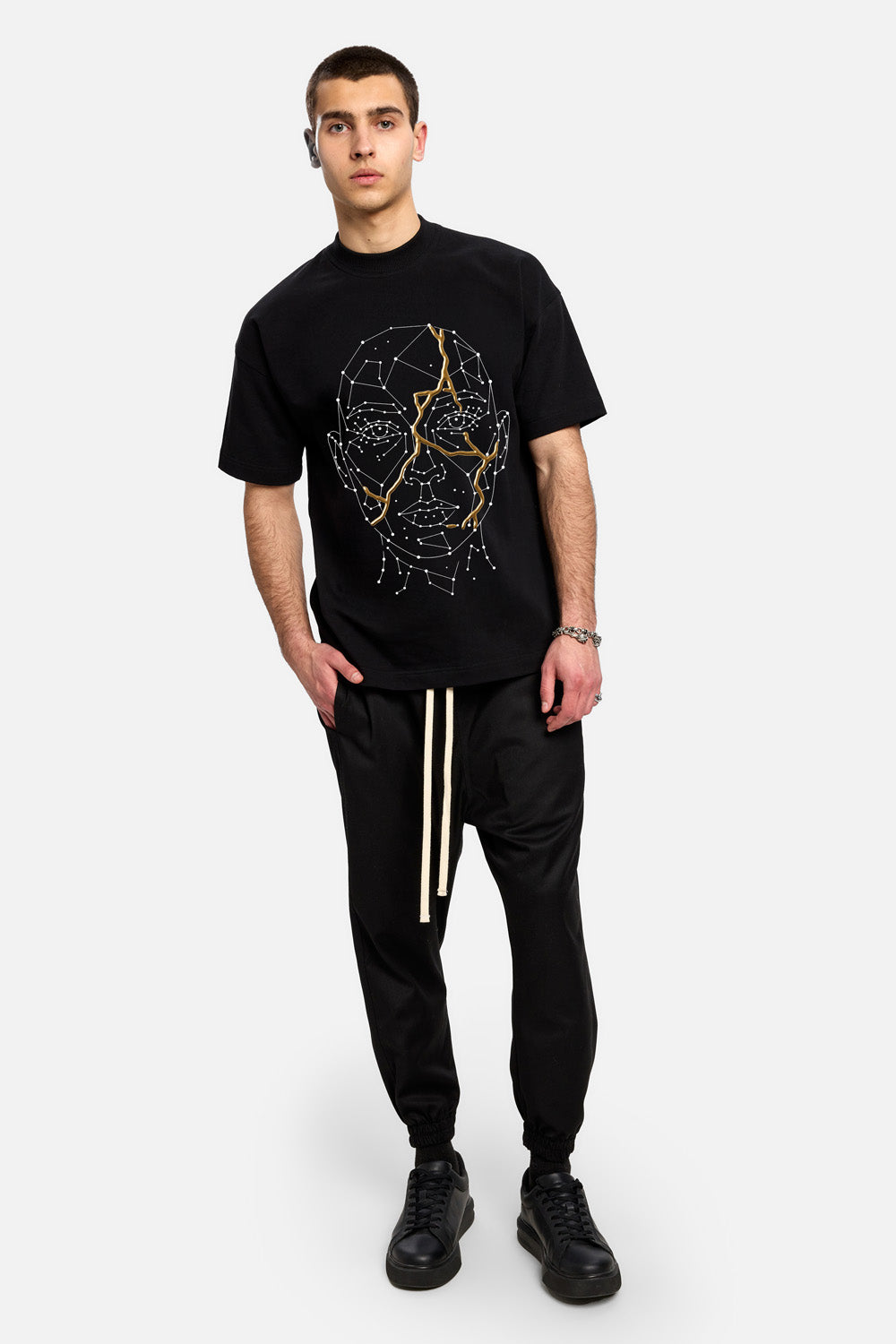 Ginza Printed Black T-Shirt