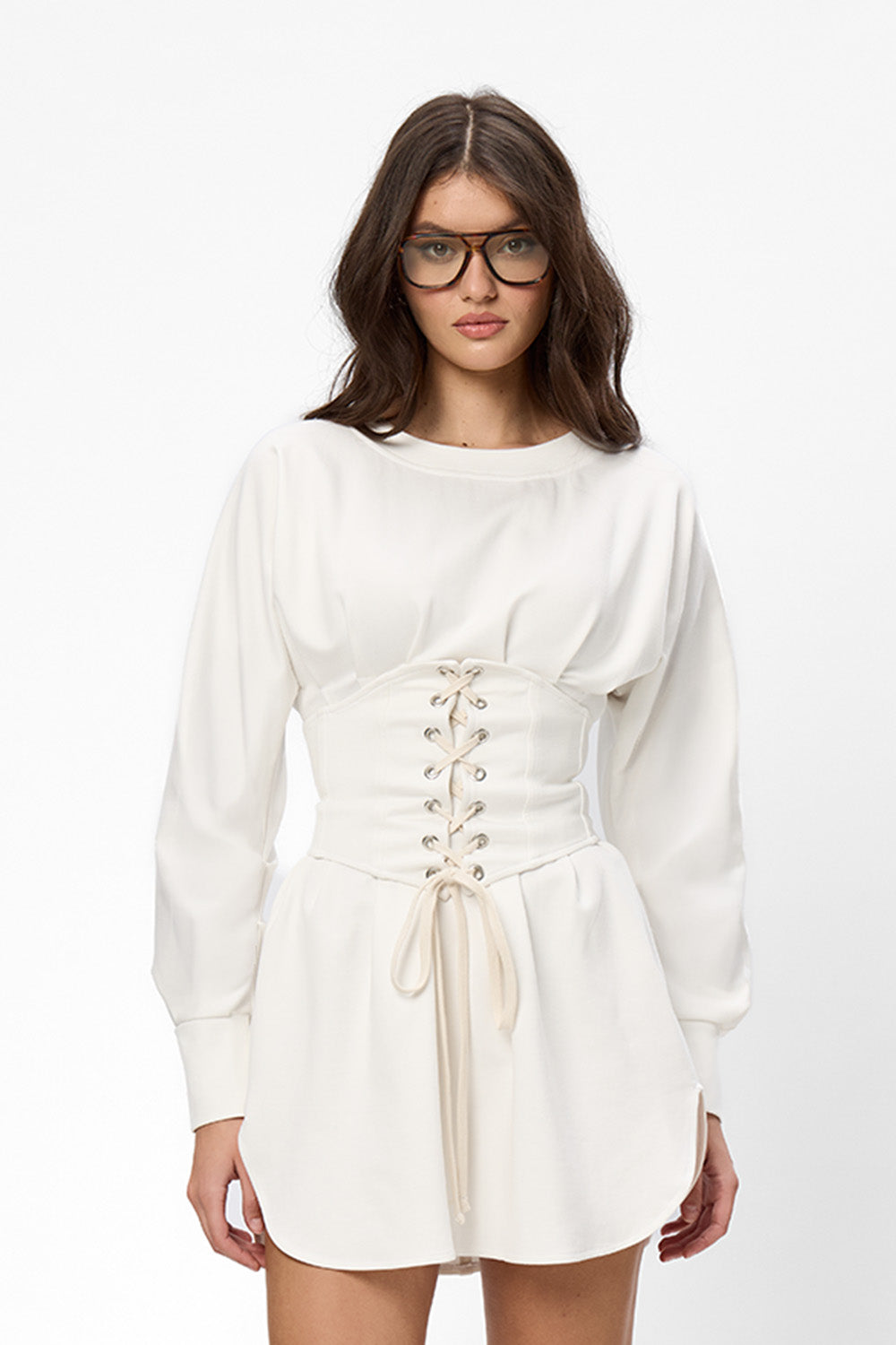 Czarna bluza z kapturem Karol z gorsetem