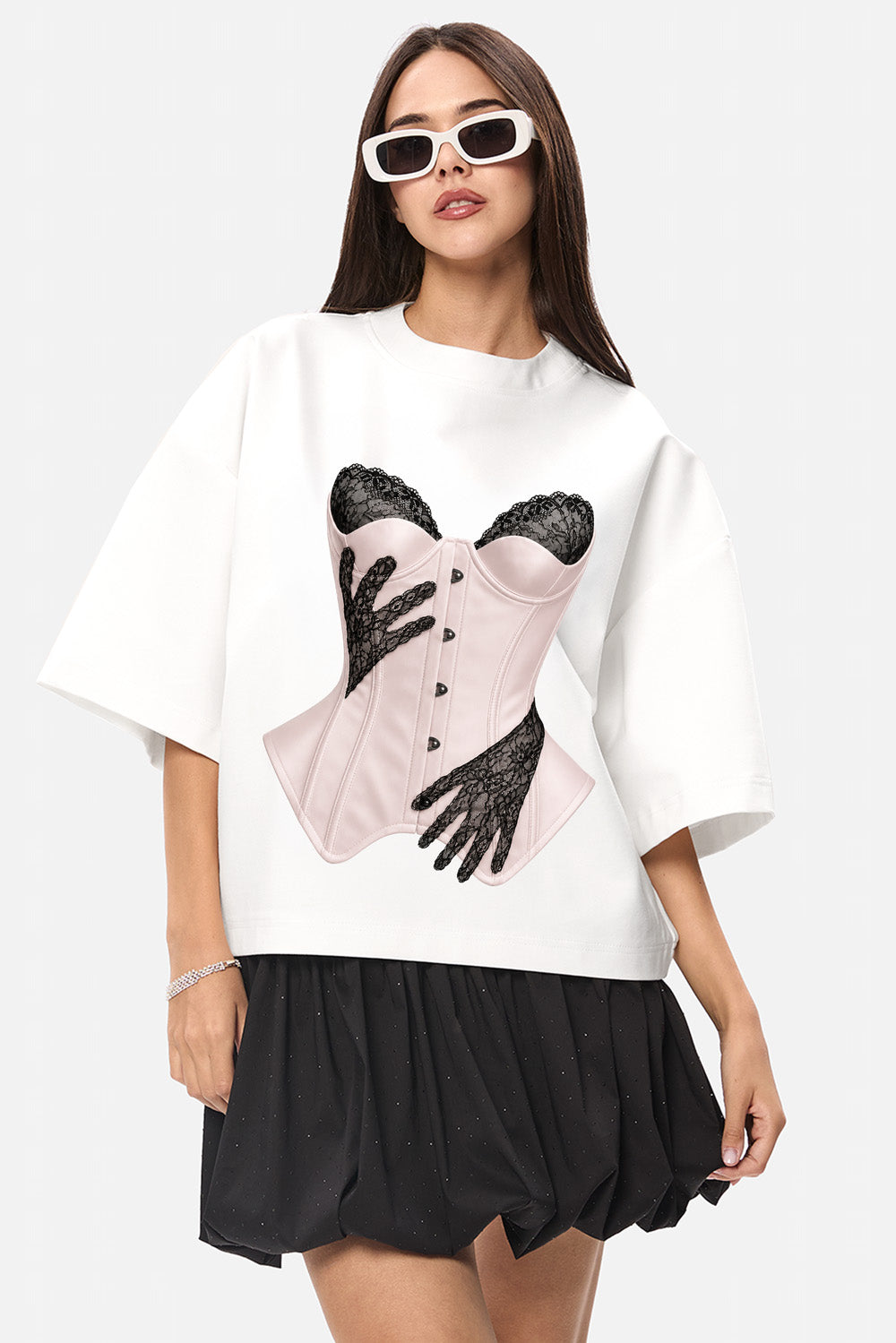 Charmante drukowana koszulka w kolorze Off-White W