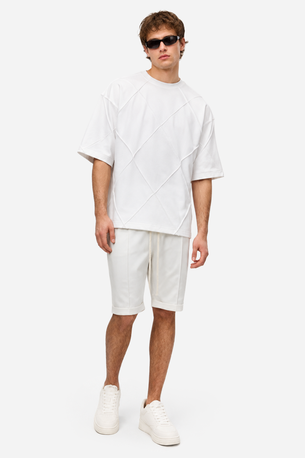 Diamond Oversized Off-White T-shirt