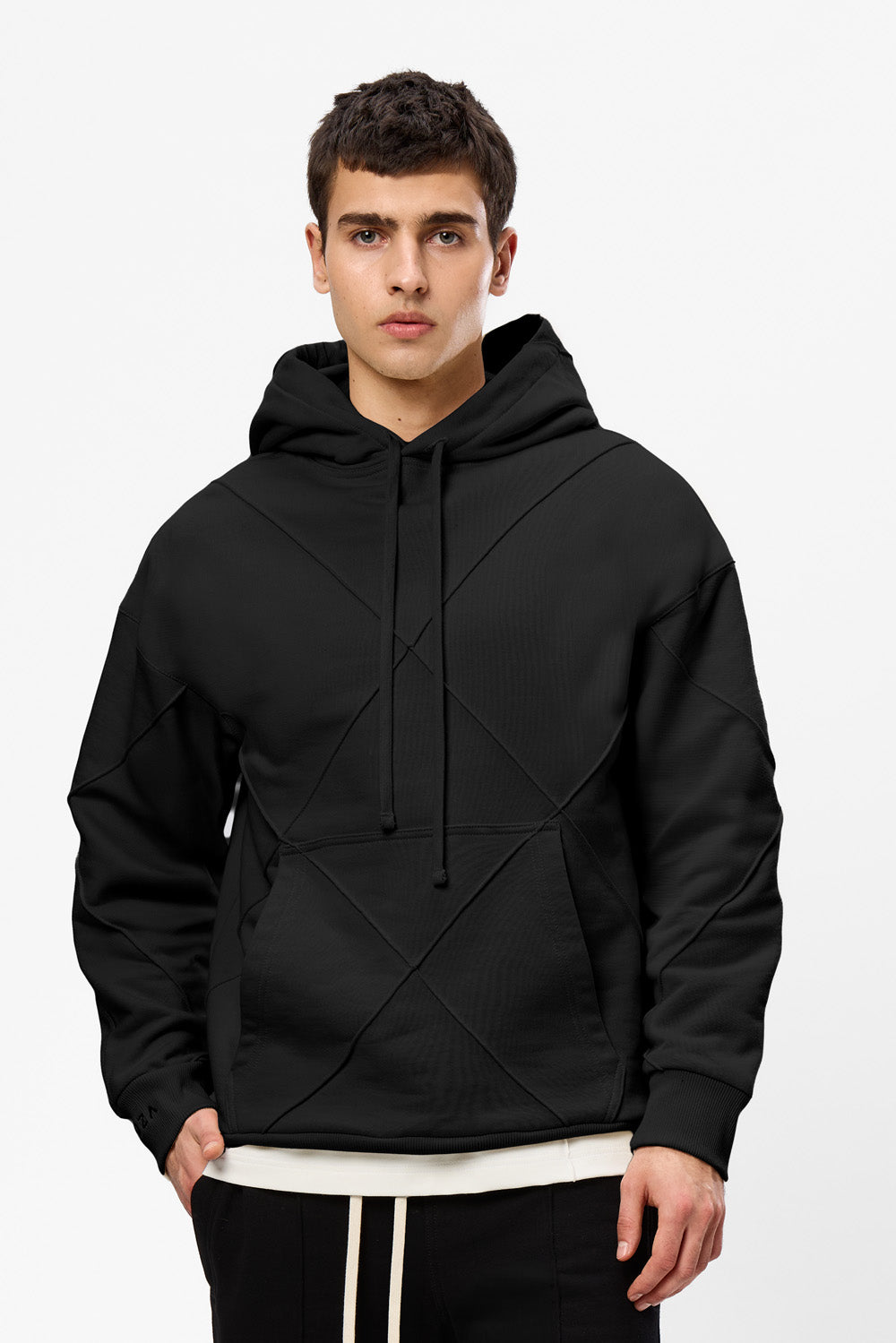 Diamond Black Cotton Hoodie