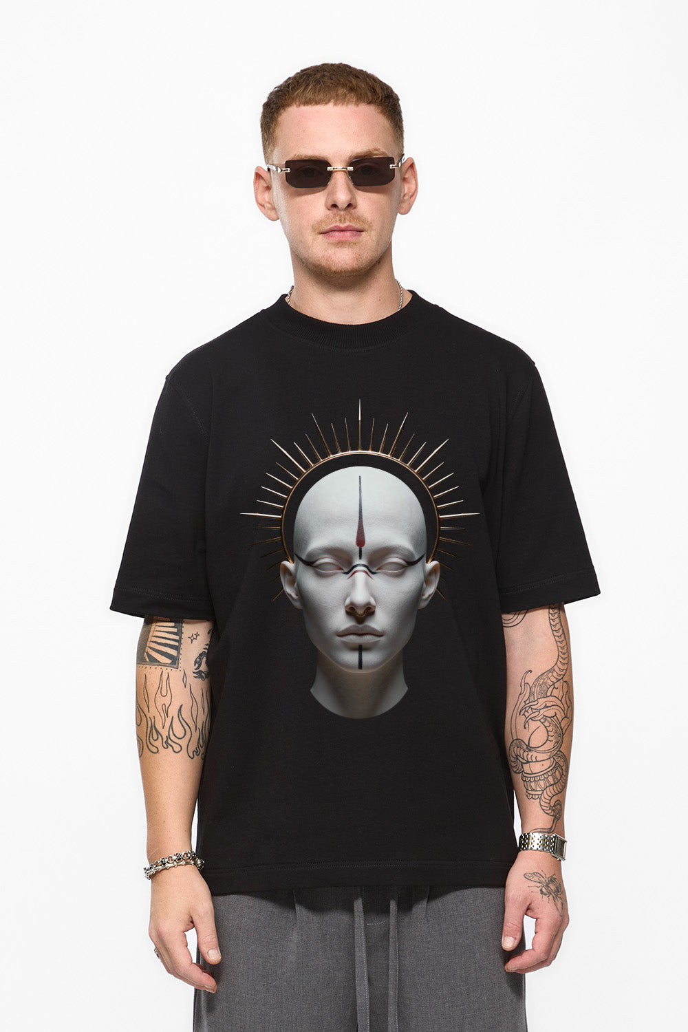 Monarh  Printed Black T-Shirt