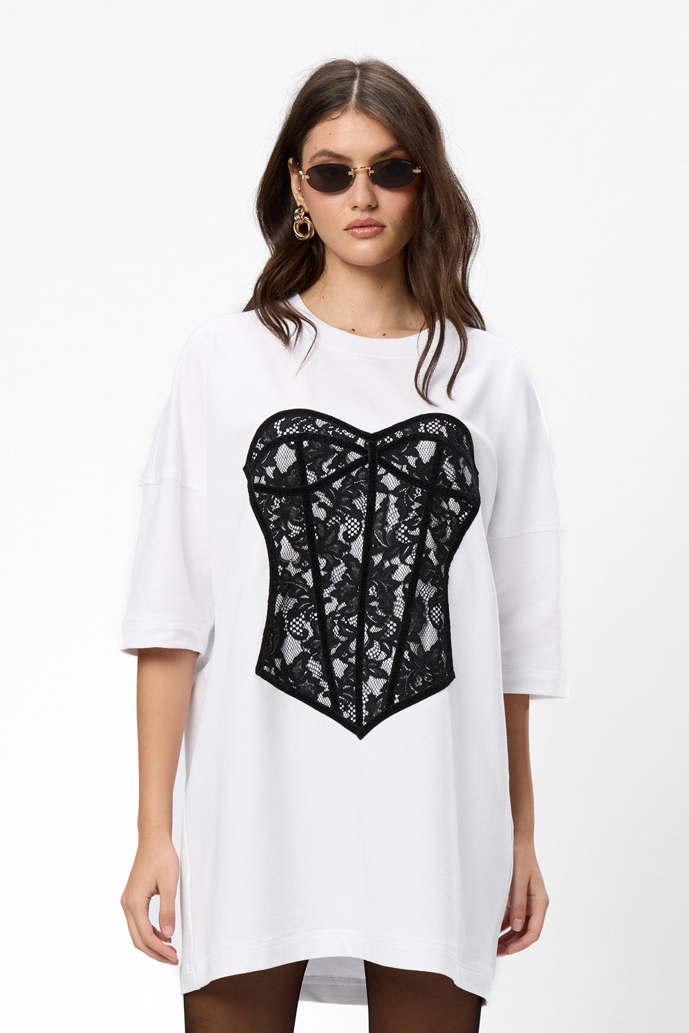 Silhouette Stitched Corset White Dress