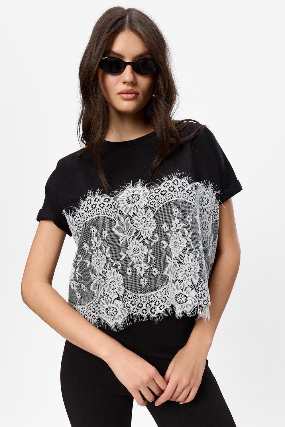 Muse V2 Black T-Shirt with sheer lace