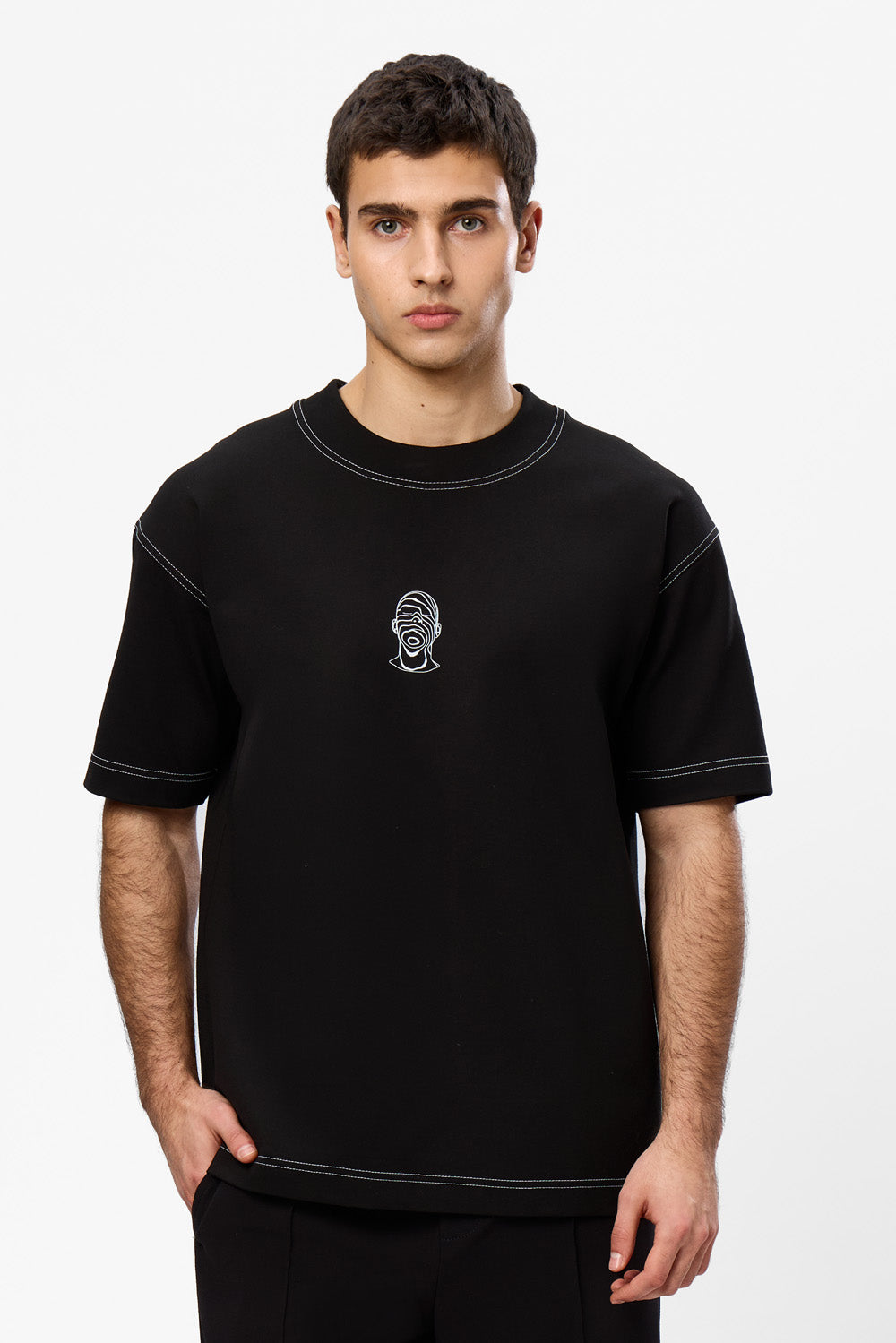 Find Your Balance printed Black T-shirt