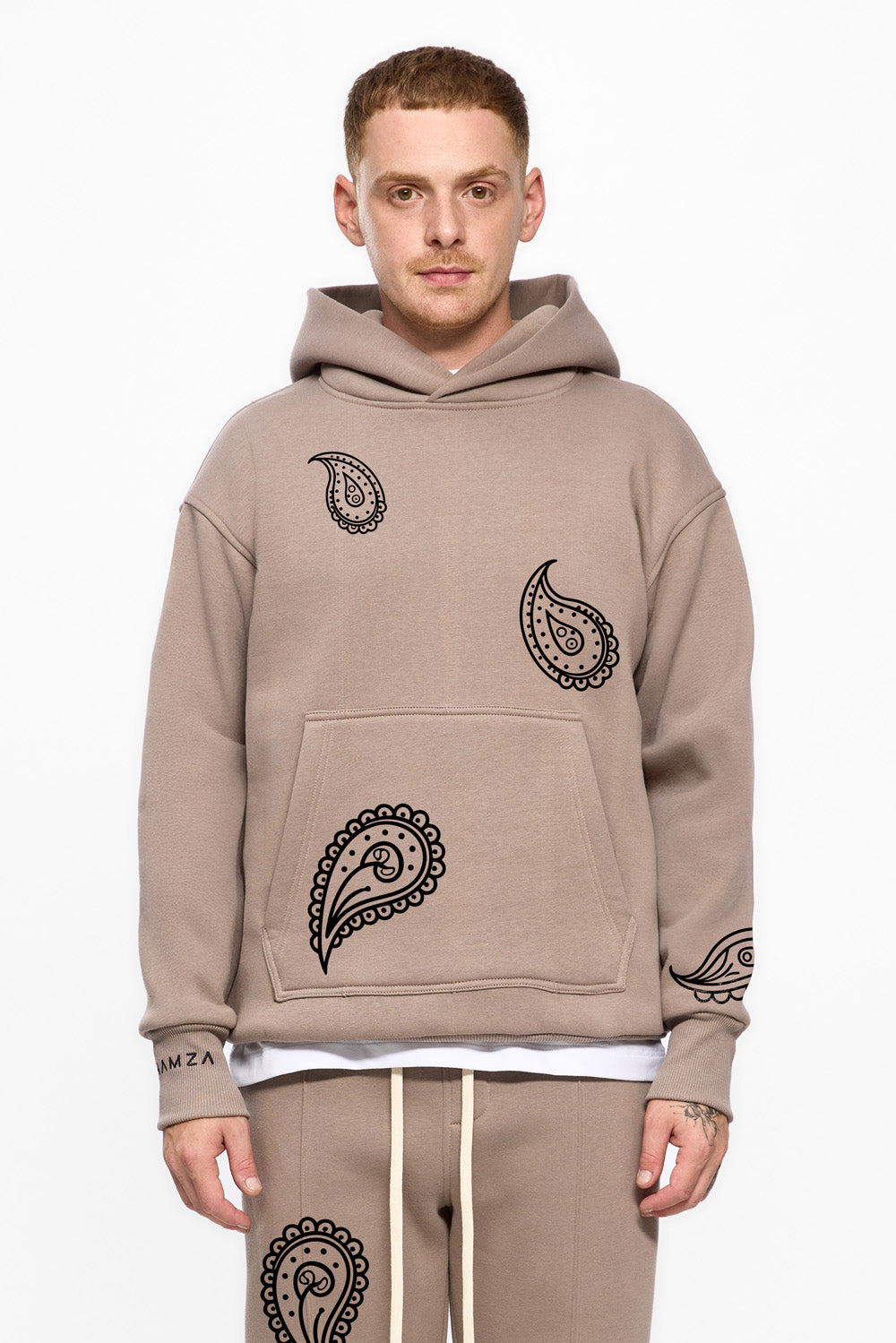Bandana beige fleece Hoodie