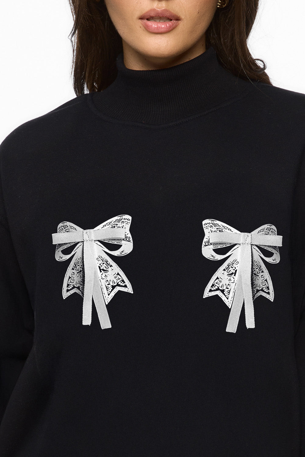 Luna Black fleece Turtleneck