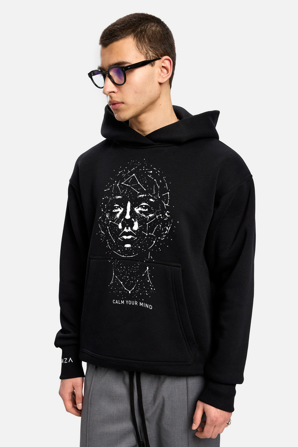 Calm printed fleece Hoodie