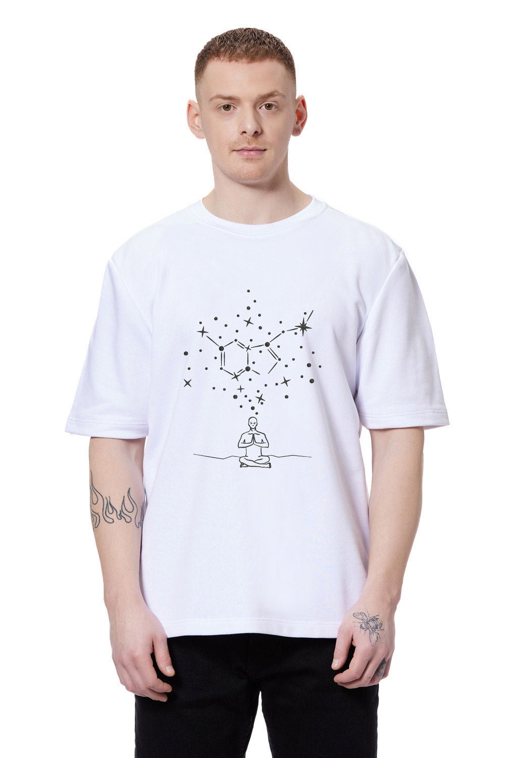 Tricou Brodat Serotonin | Bumbac de Înaltă Calitate | Confort și Stil | Bărbați | Negru | Atelier Hamza