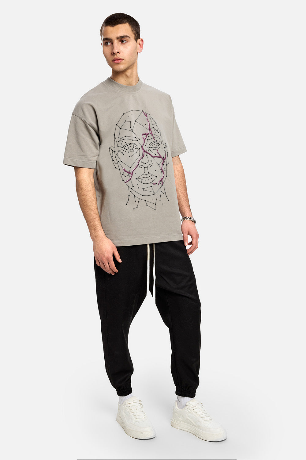 Ginza Printed Grey T-Shirt
