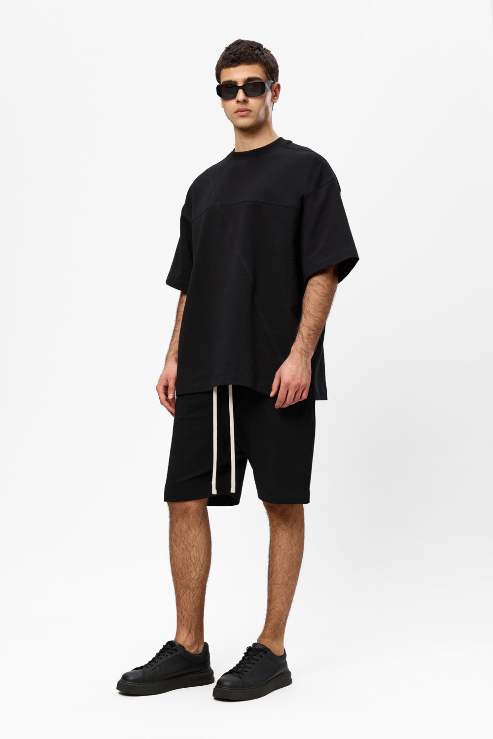 247 Black Cotton Shorts