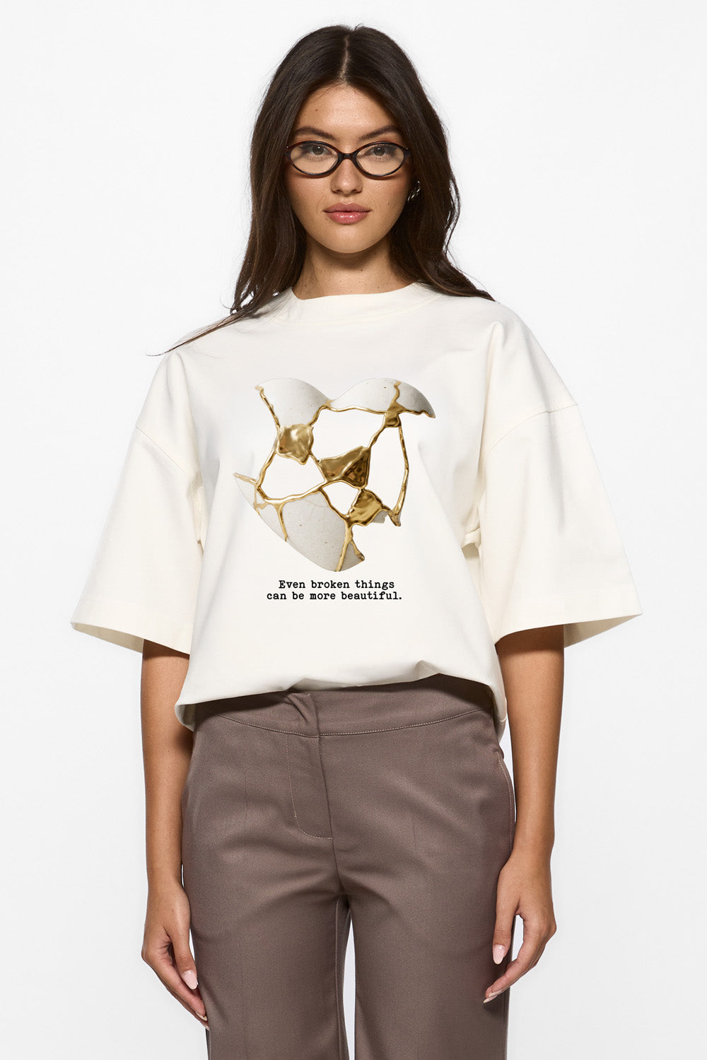 Charmante drukowana koszulka w kolorze Off-White W