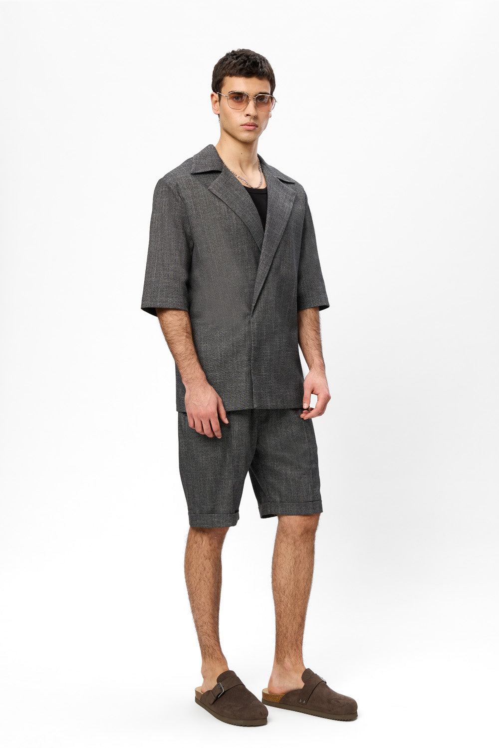 Riviera Black Melange Cloth Jacket