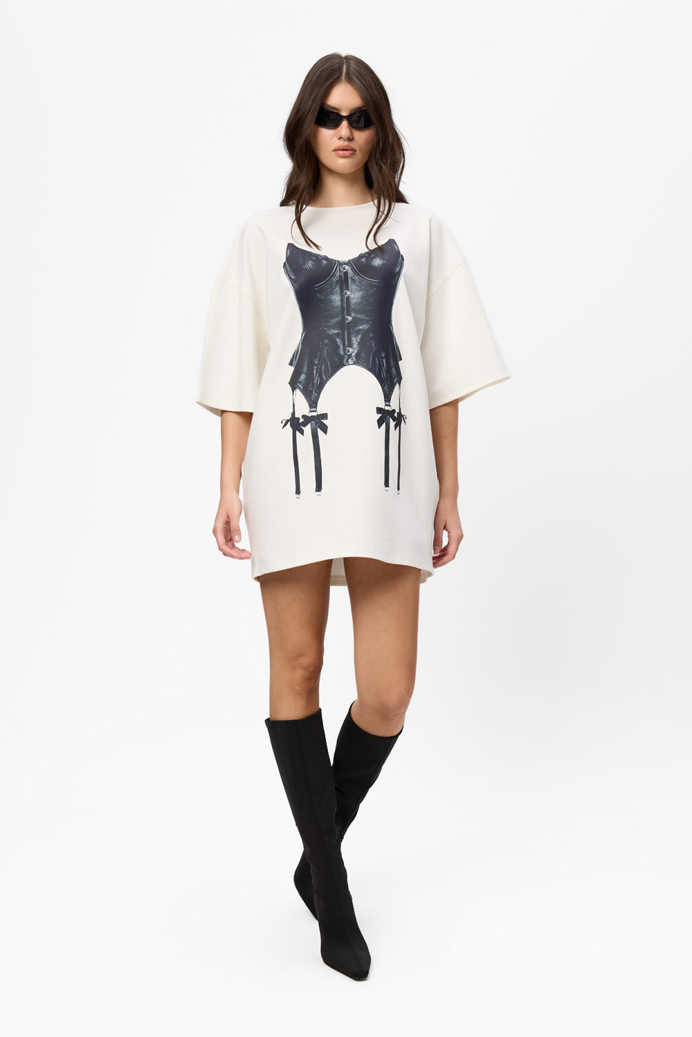 Sukienka T-shirt Bandana z nadrukiem gorsetu