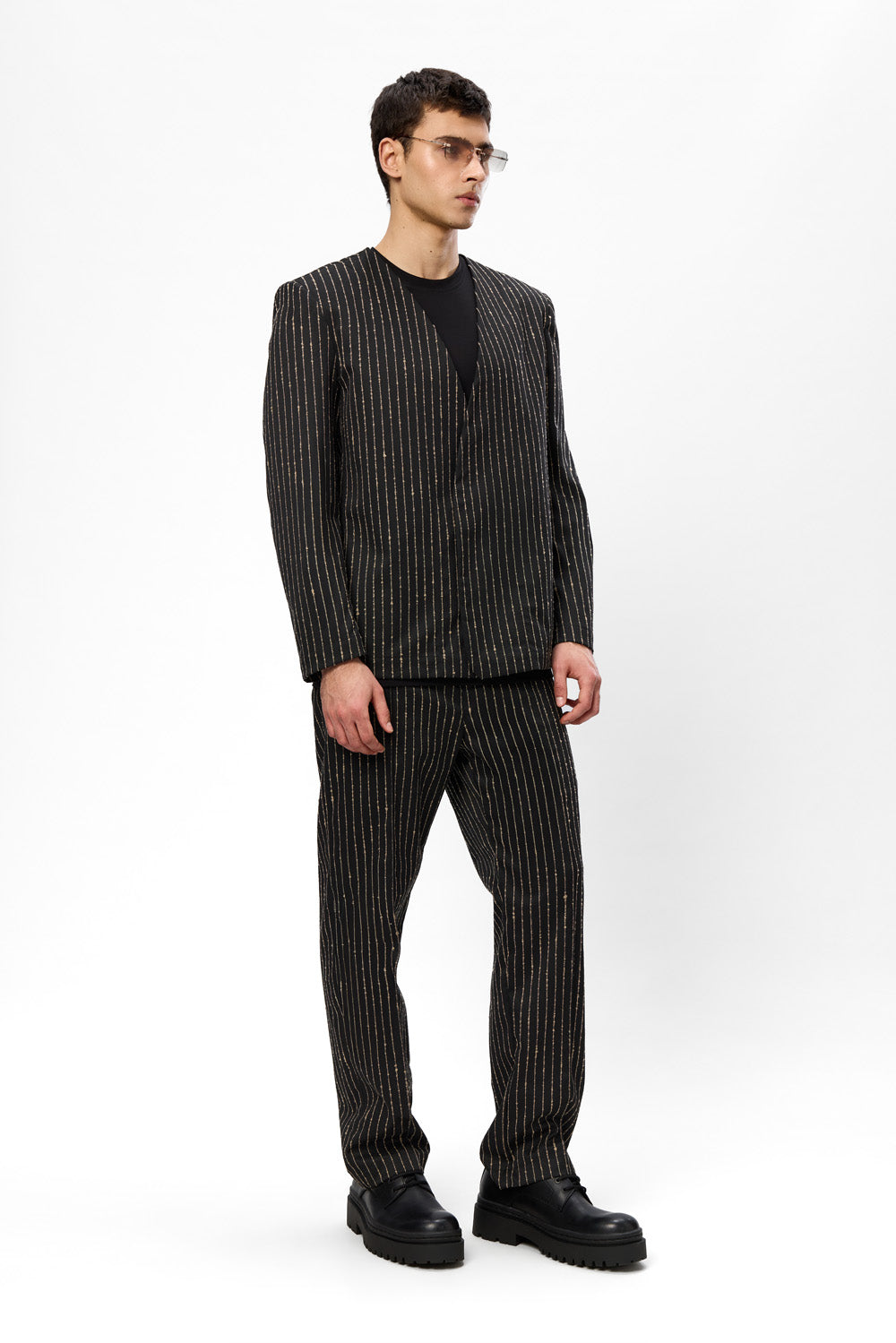 247 Black Striped Blazer