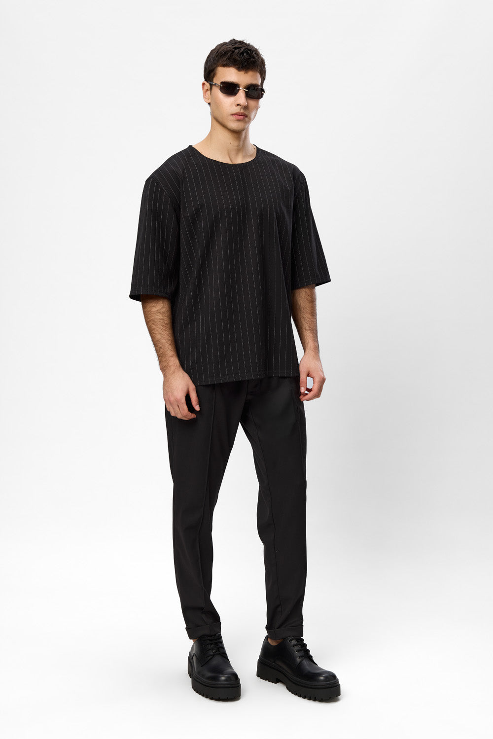 Thom striped black cloth T-shirt
