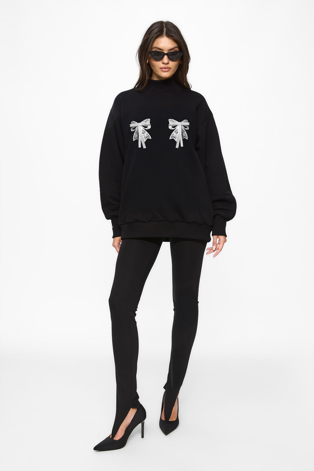 Luna Black fleece Turtleneck