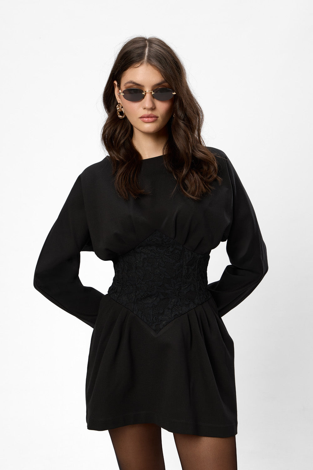 Nyssa Czarna Sukienka dla Kobiet