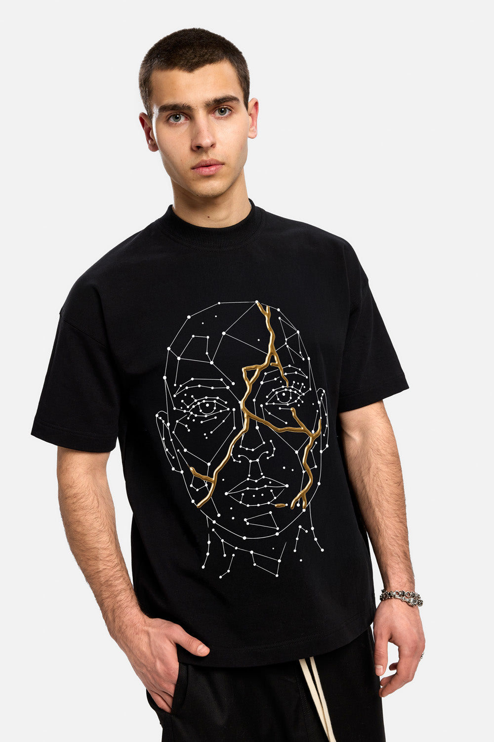 Ginza Printed Black T-Shirt