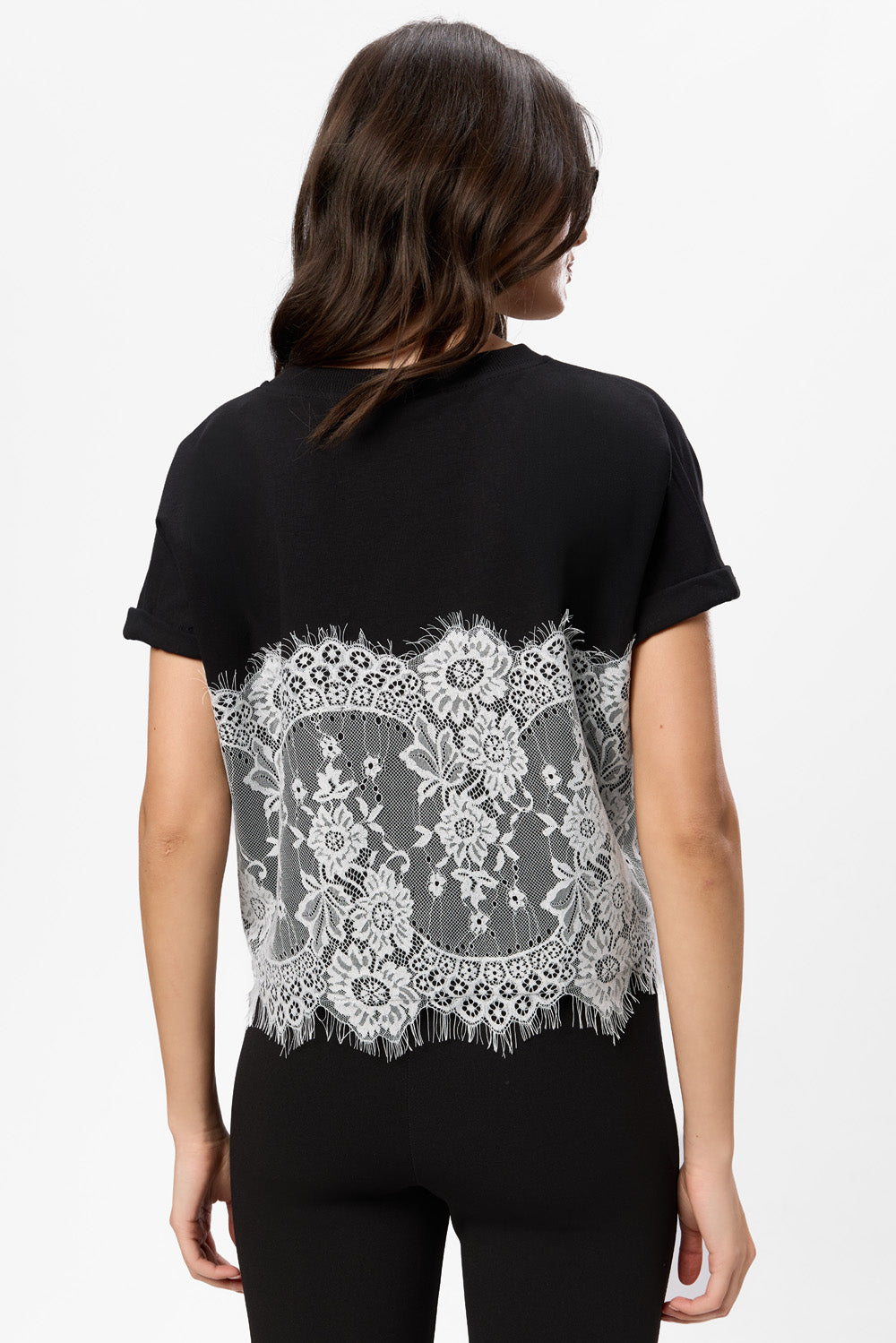 Muse V2 Black T-Shirt with sheer lace