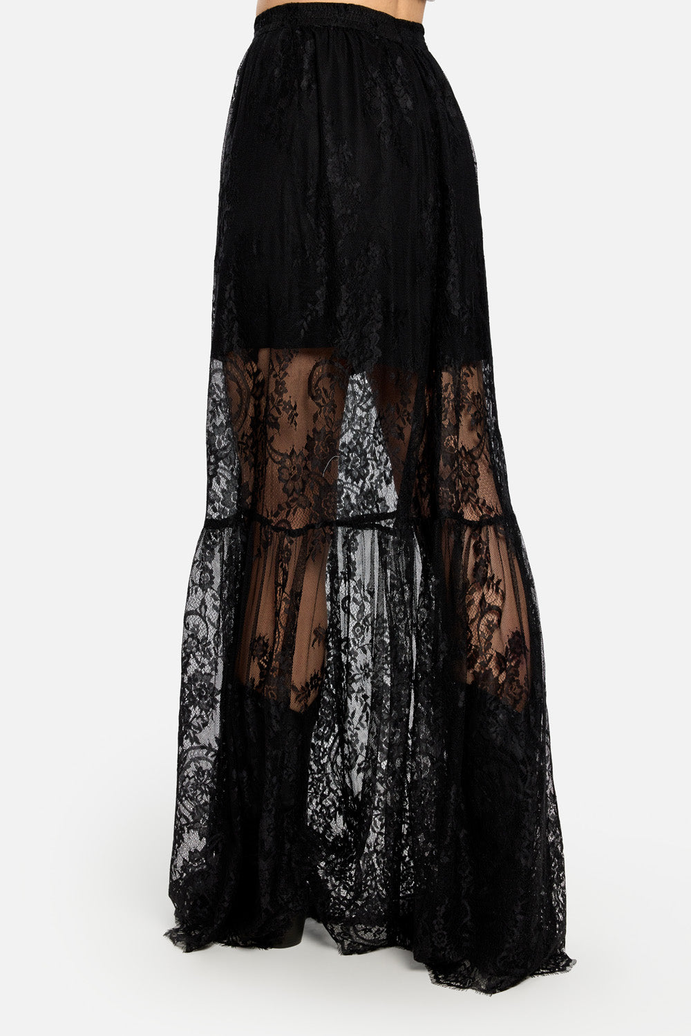 Snowflake black laces skirt
