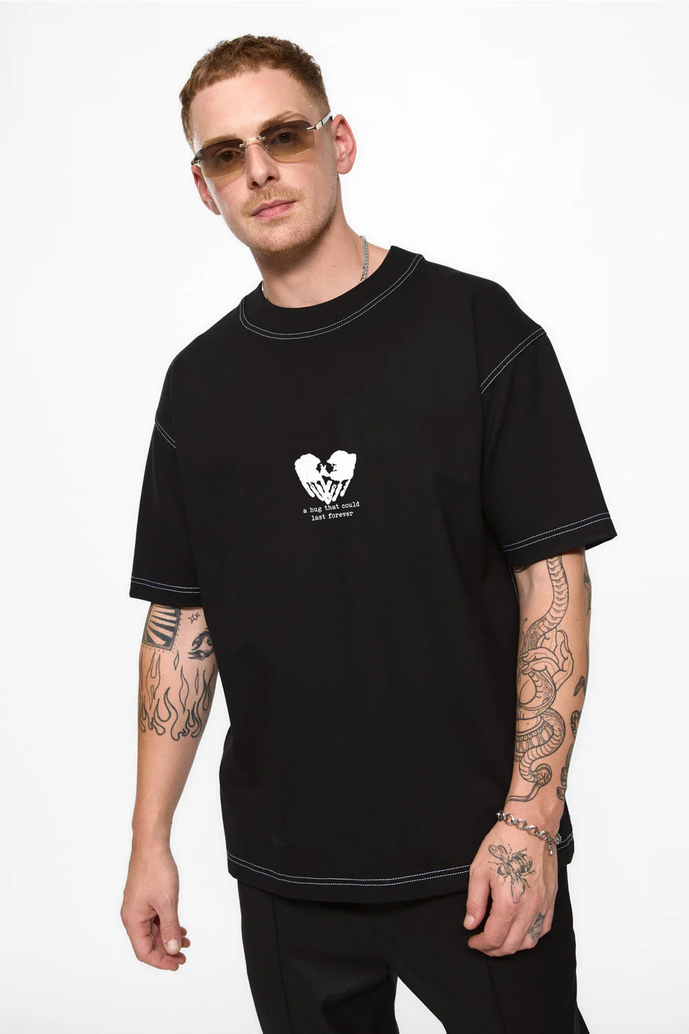 Valentines printed Black T-shirt