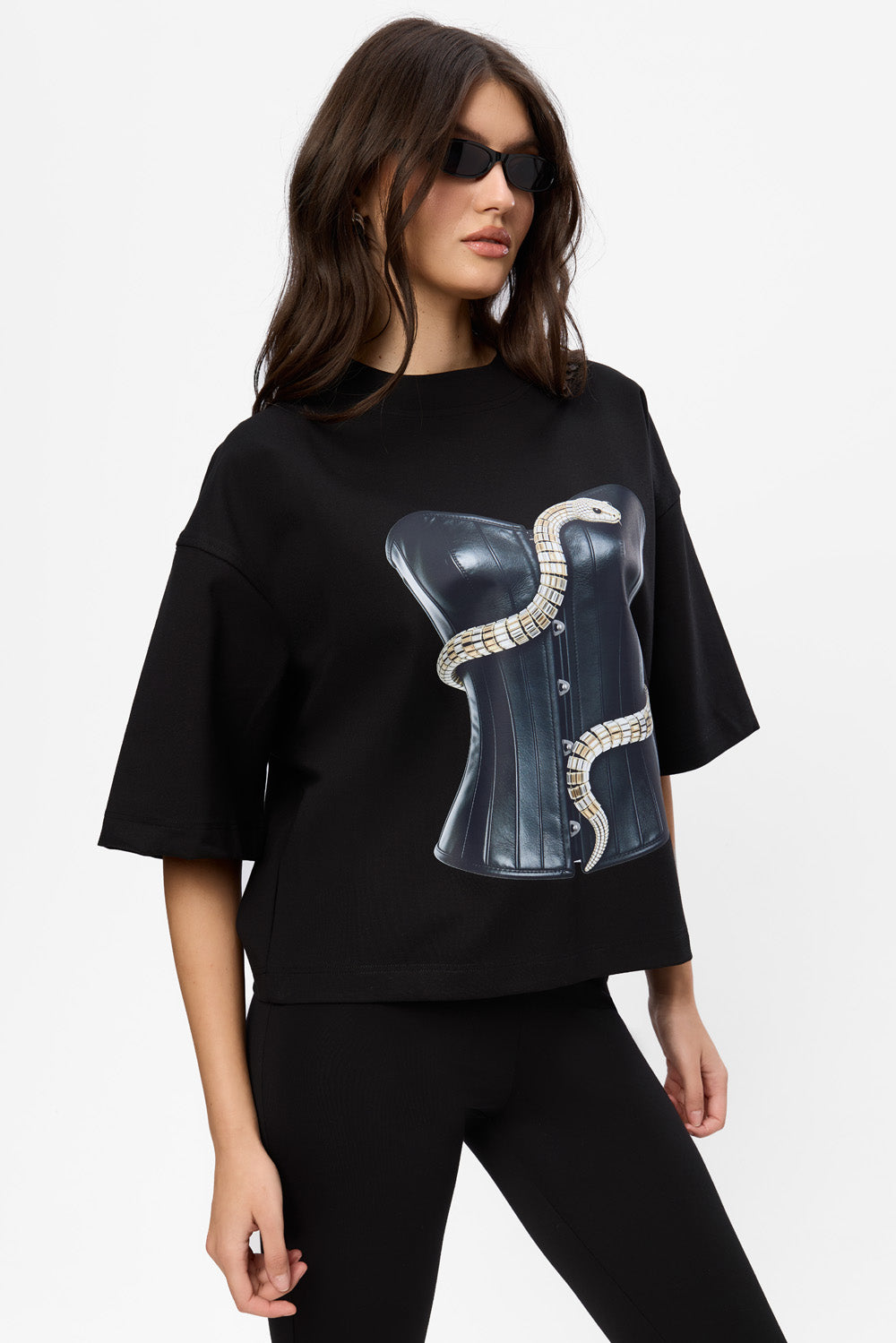 Eva printed Black T-Shirt